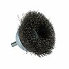 Forney Command PRO Cup Brush Crimped, 2-1/2 in x .014 in x 1/4 in Shank, Bulk 72269